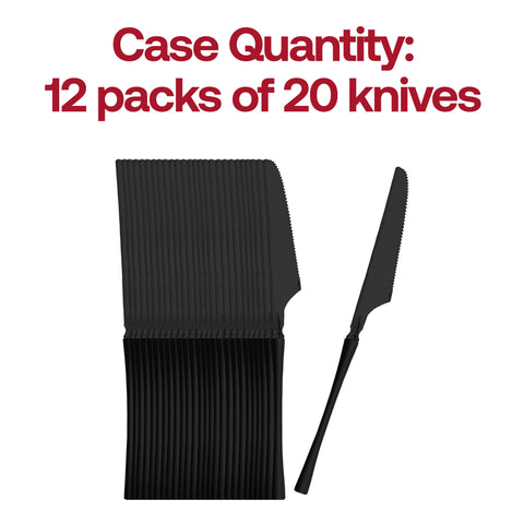 Solid Black Moderno Plastic Dinner Knives