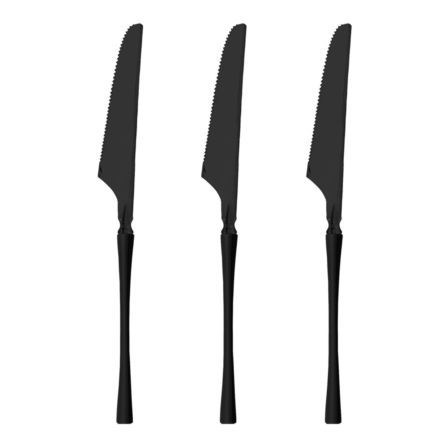 Solid Black Moderno Plastic Dinner Knives