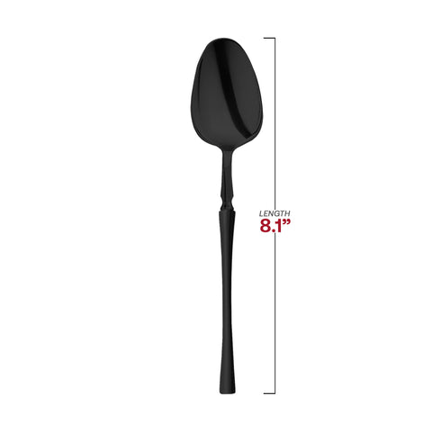 Solid Black Moderno Plastic Dinner Spoons