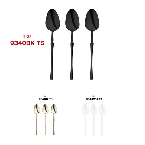 Solid Black Moderno Plastic Dessert Spoons