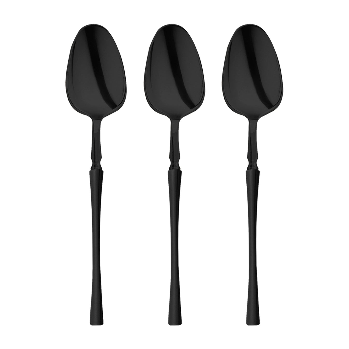 Solid Black Moderno Plastic Dinner Spoons