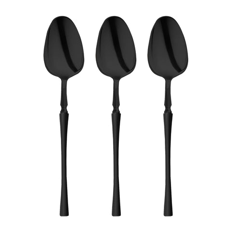 Solid Black Moderno Plastic Dessert Spoons