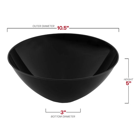 Solid Black Organic Round Plastic Bowls (100 oz.) Dimension | The Kaya Collection