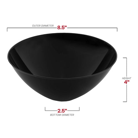 Solid Black Organic Round Disposable Plastic Bowls (32 oz.) Dimension | The Kaya Collection