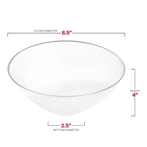Solid Clear Organic Round Plastic Bowls (32 oz.) Dimension | The Kaya Collection