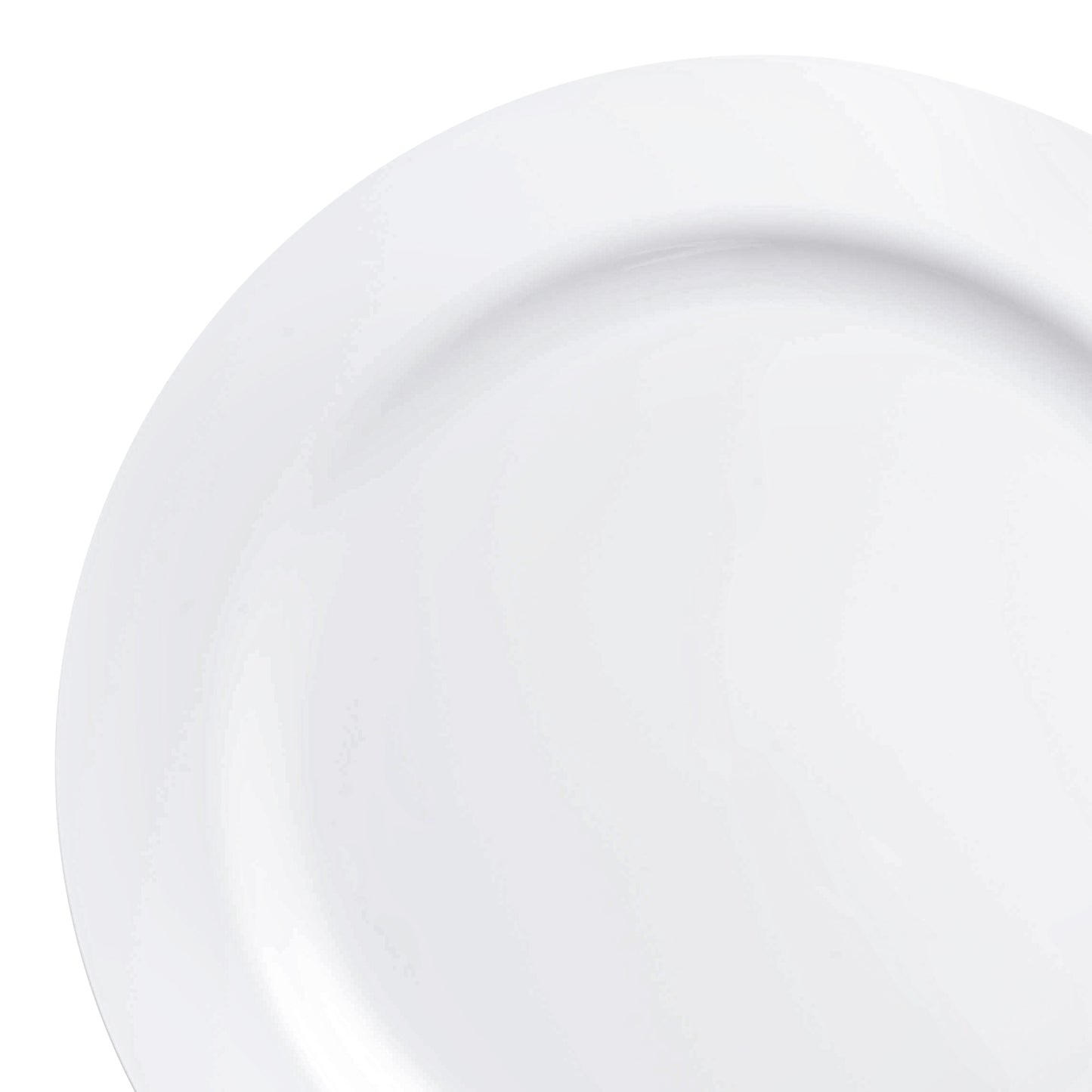 Solid White Economy Round Disposable Plastic Buffet Plates (9") | The Kaya Collection