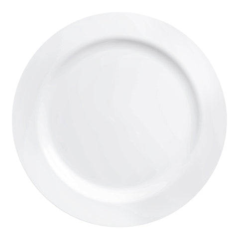 Solid White Economy Round Disposable Plastic Buffet Plates (9