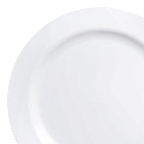 Solid White Economy Round Disposable Plastic Dinner Plates (10.25