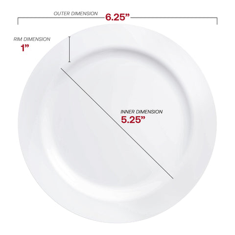 Solid White Economy Round Disposable Plastic Pastry Plates (6.25