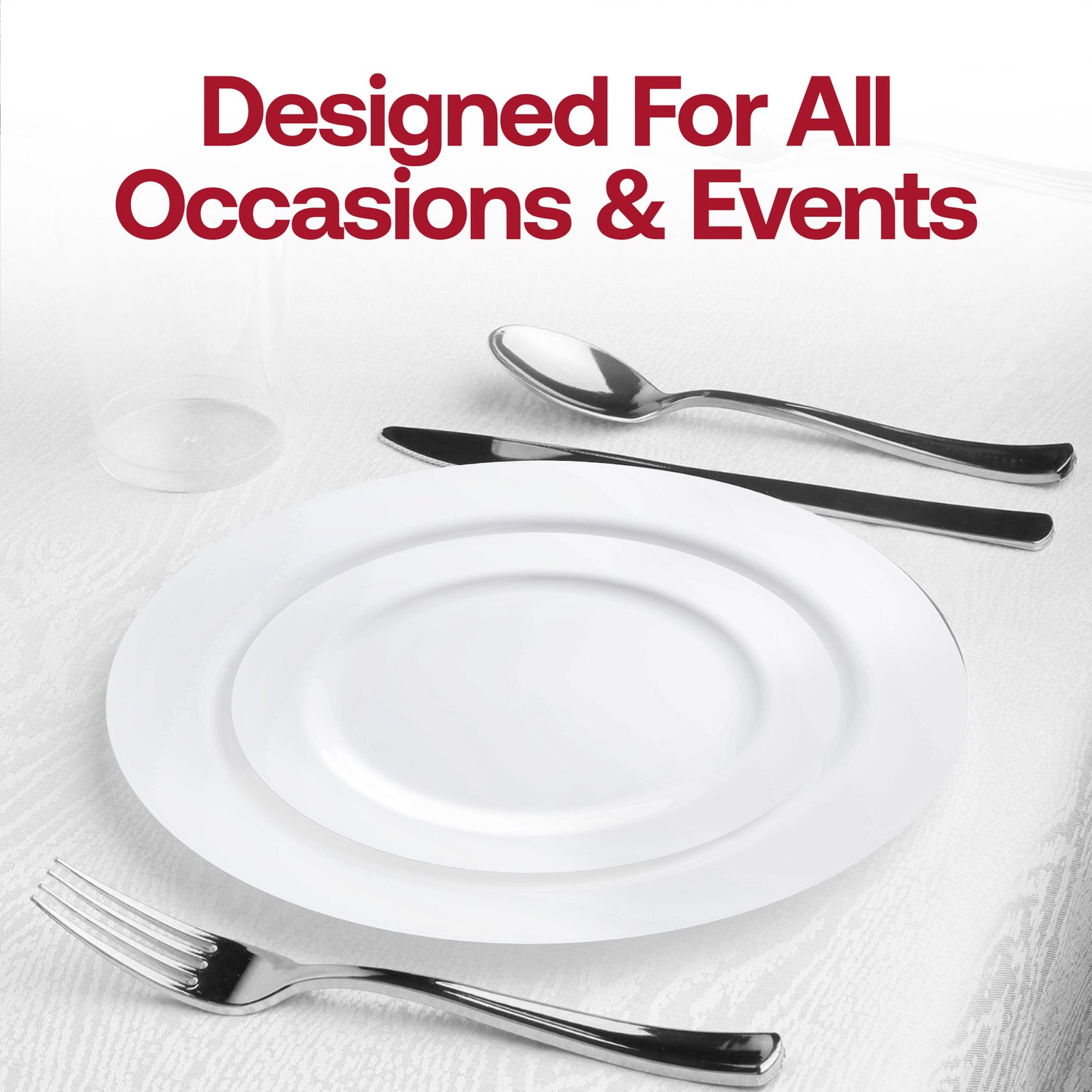Solid White Economy Round Disposable Plastic Pastry Plates (6.25") Lifestyle | The Kaya Collection