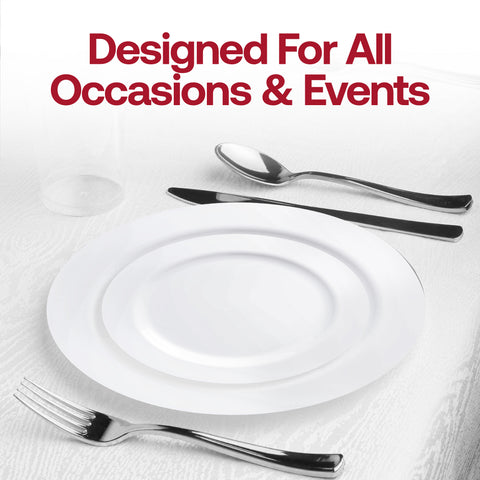 Solid White Economy Round Disposable Plastic Pastry Plates (6.25
