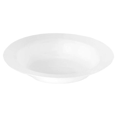 Solid White Edge Rim Round Plastic Dessert Bowls (5 oz.)