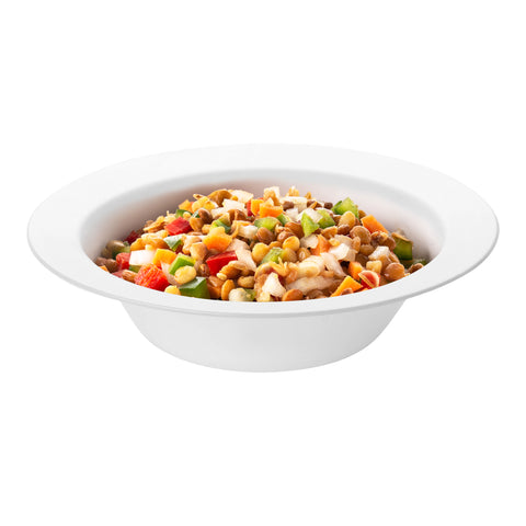 Solid White Edge Rim Round Disposable Plastic Soup Bowls (12 oz.) Secondary | The Kaya Collection