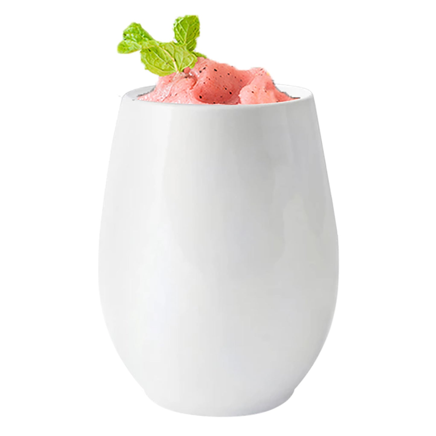 12 oz. White Elegant Stemless Disposable Plastic Wine Glasses