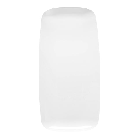 Solid White Flat Raised Edge Rectangular Plastic Plates (10.6