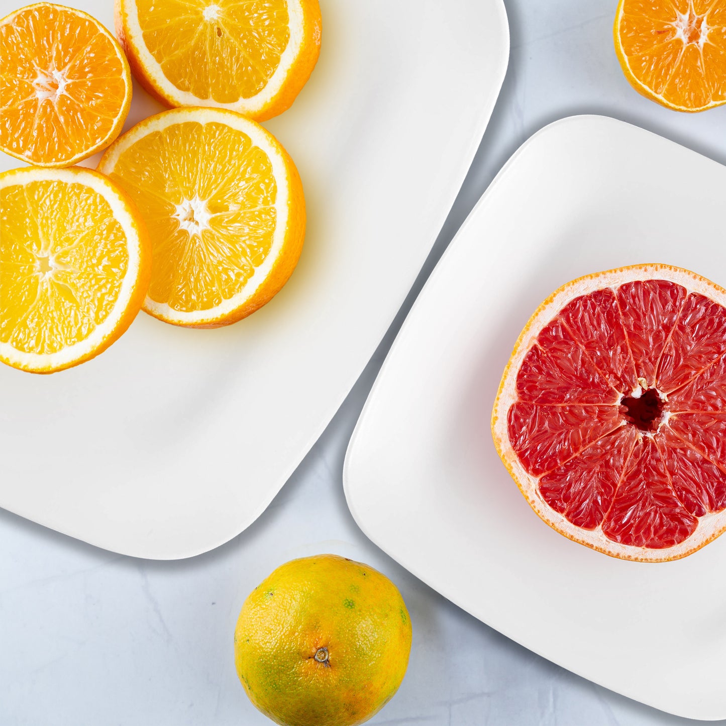 Solid White Flat Rounded Square Plastic Salad Plates (7.25")