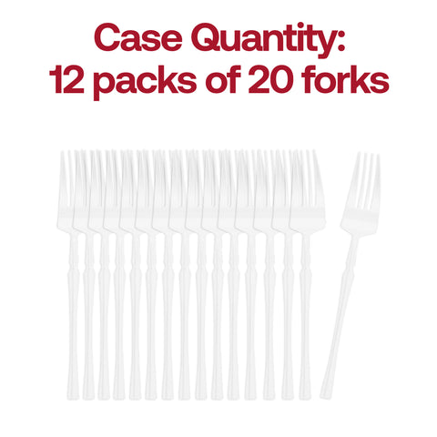 Solid White Moderno Disposable Plastic Dessert Forks