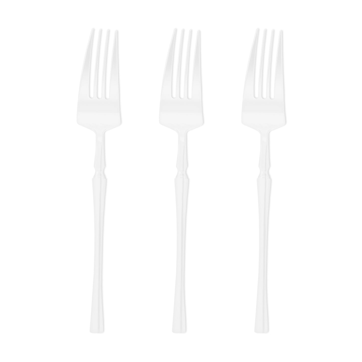 Solid White Moderno Disposable Plastic Dessert Forks