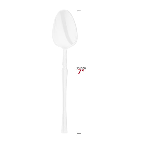 Solid White Moderno Disposable Plastic Dessert Spoons