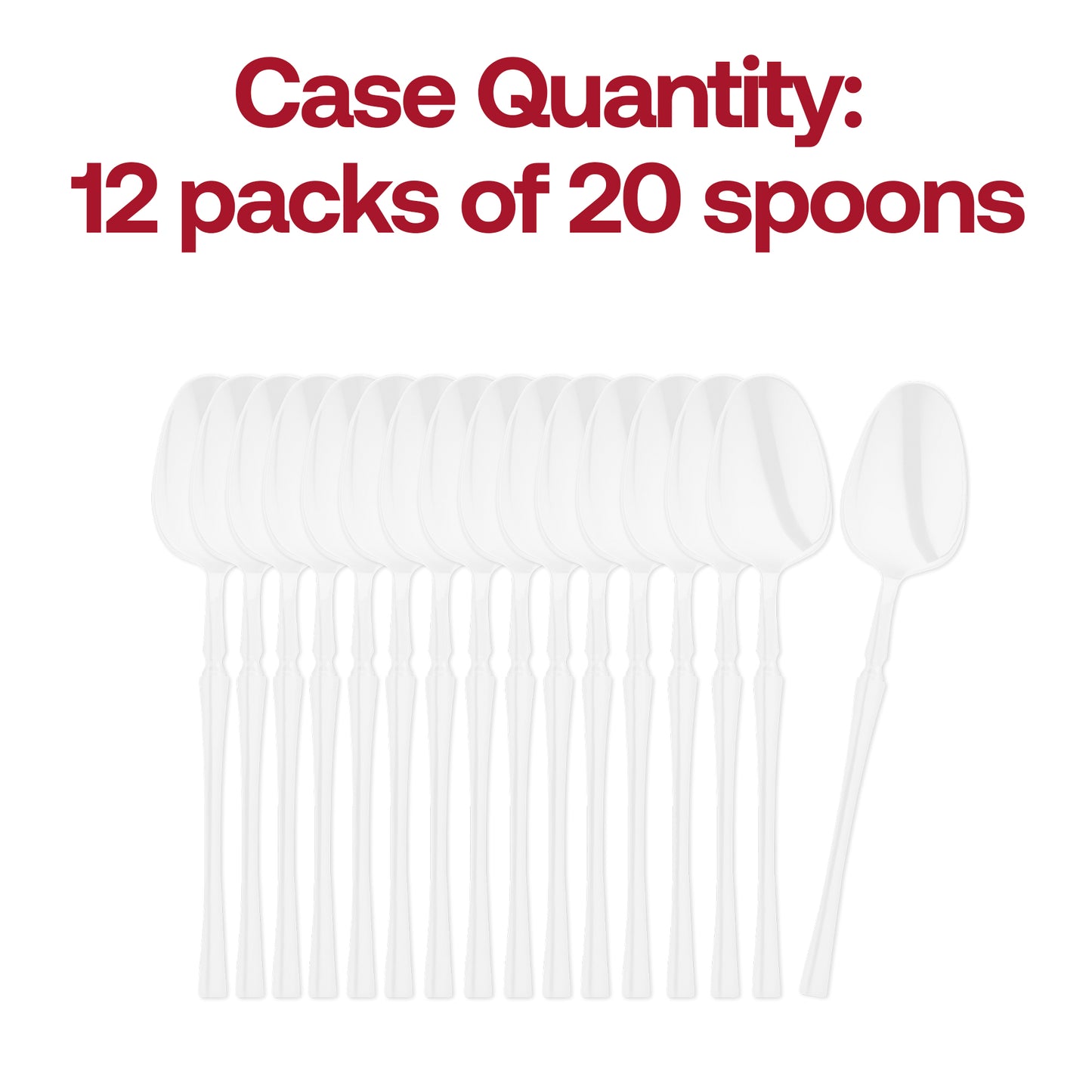 Solid White Moderno Disposable Plastic Dessert Spoons