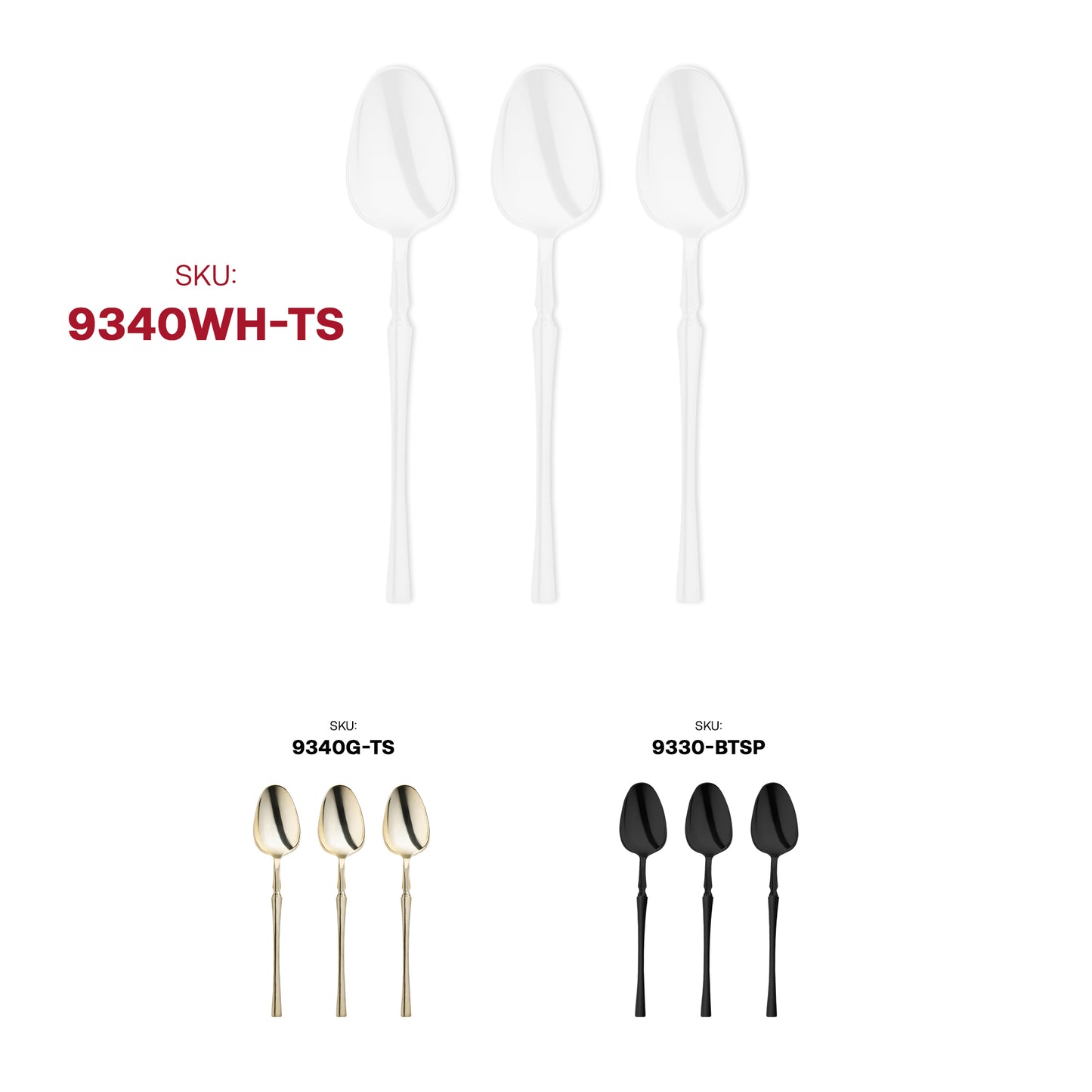 Solid White Moderno Disposable Plastic Dessert Spoons