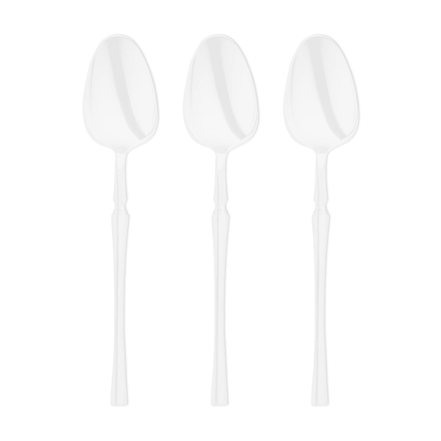 Solid White Moderno Disposable Plastic Dessert Spoons