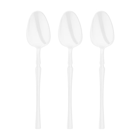 Solid White Moderno Disposable Plastic Dessert Spoons