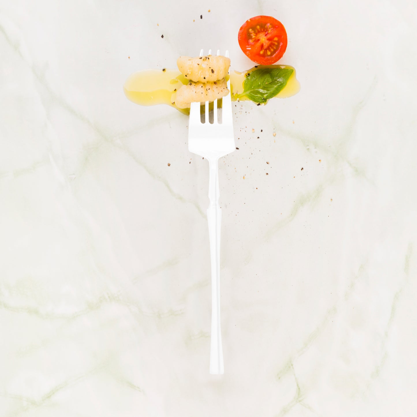 Solid White Moderno Disposable Plastic Dinner Forks
