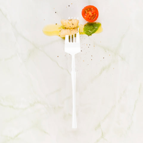 Solid White Moderno Disposable Plastic Dinner Forks