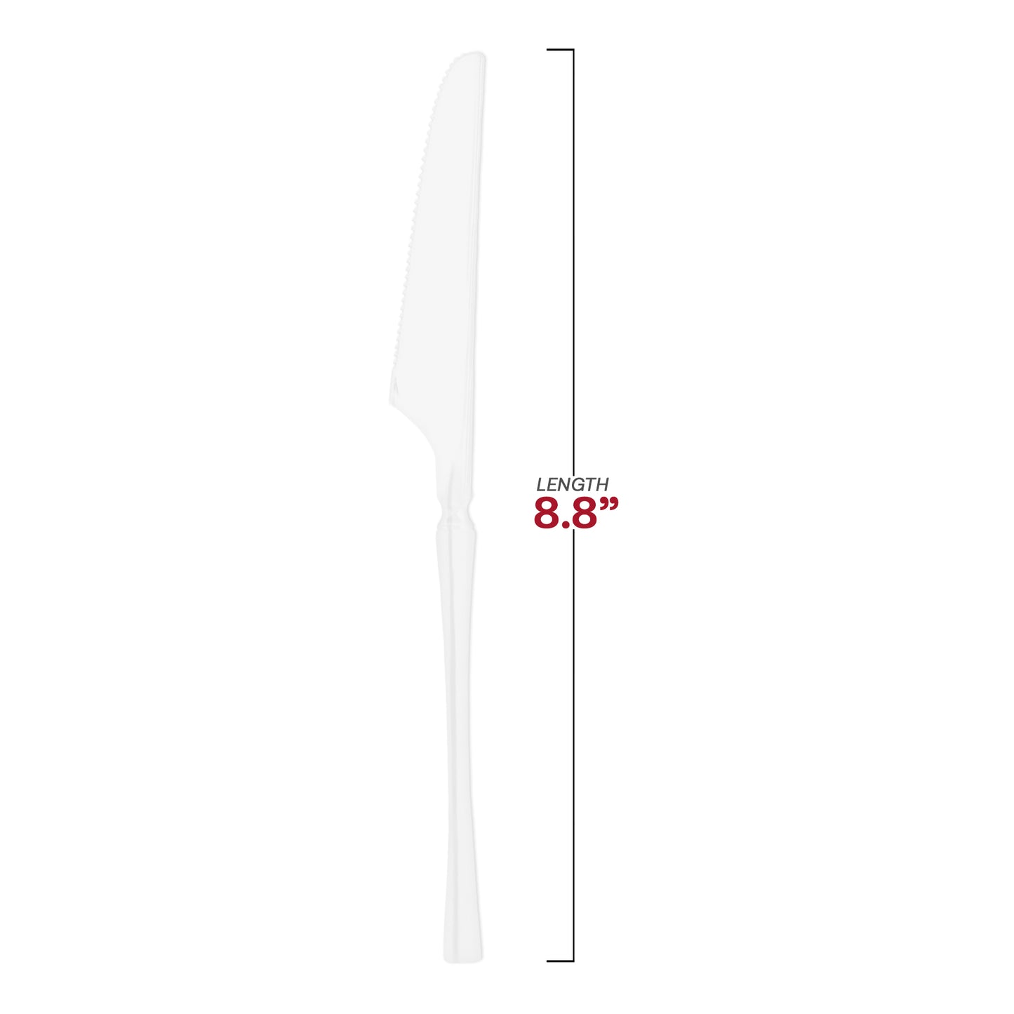Solid White Moderno Disposable Plastic Dinner Knives