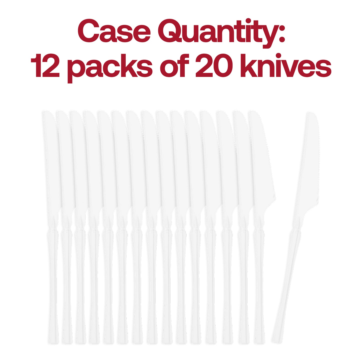 Solid White Moderno Disposable Plastic Dinner Knives