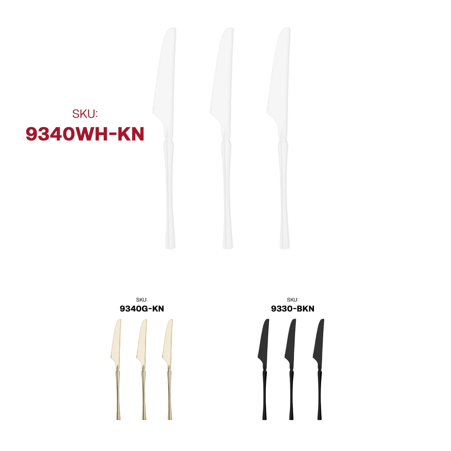 Solid White Moderno Disposable Plastic Dinner Knives