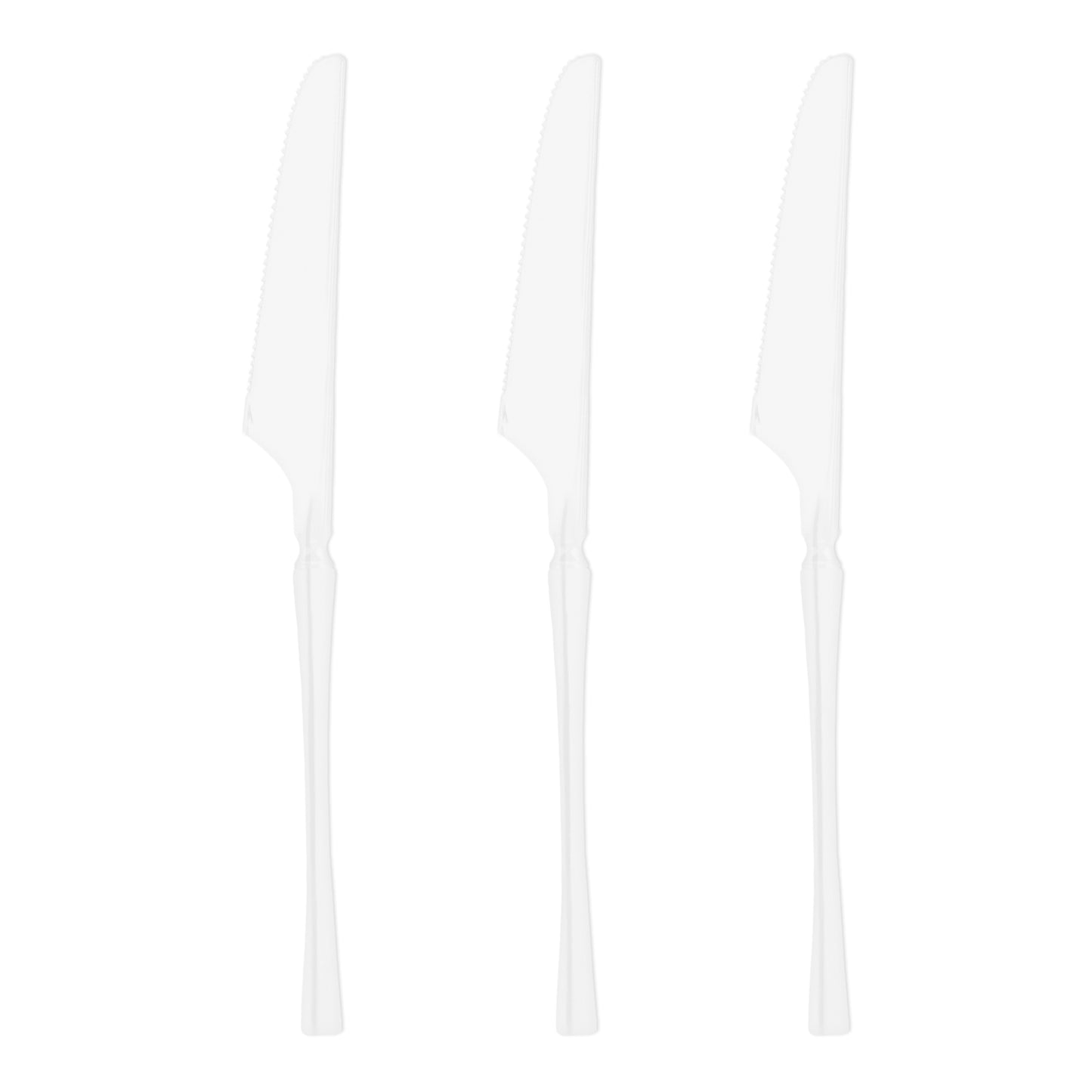 Solid White Moderno Disposable Plastic Dinner Knives