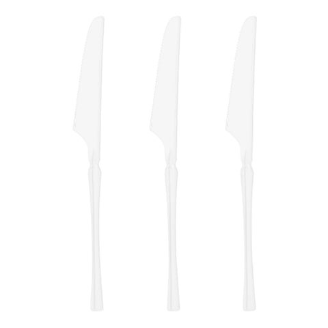 Solid White Moderno Disposable Plastic Dinner Knives
