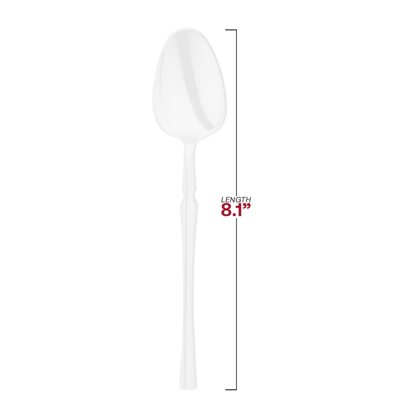 Solid White Moderno Disposable Plastic Dinner Spoons