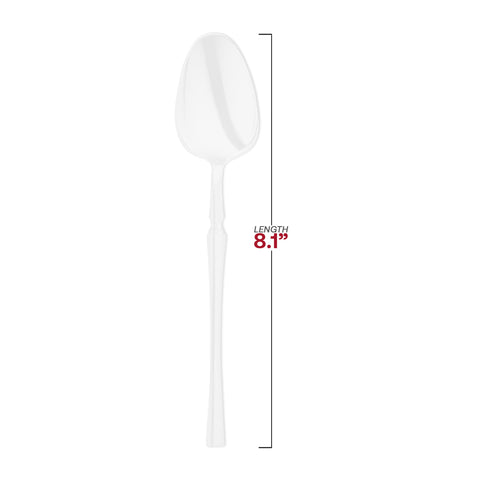 Solid White Moderno Disposable Plastic Dinner Spoons