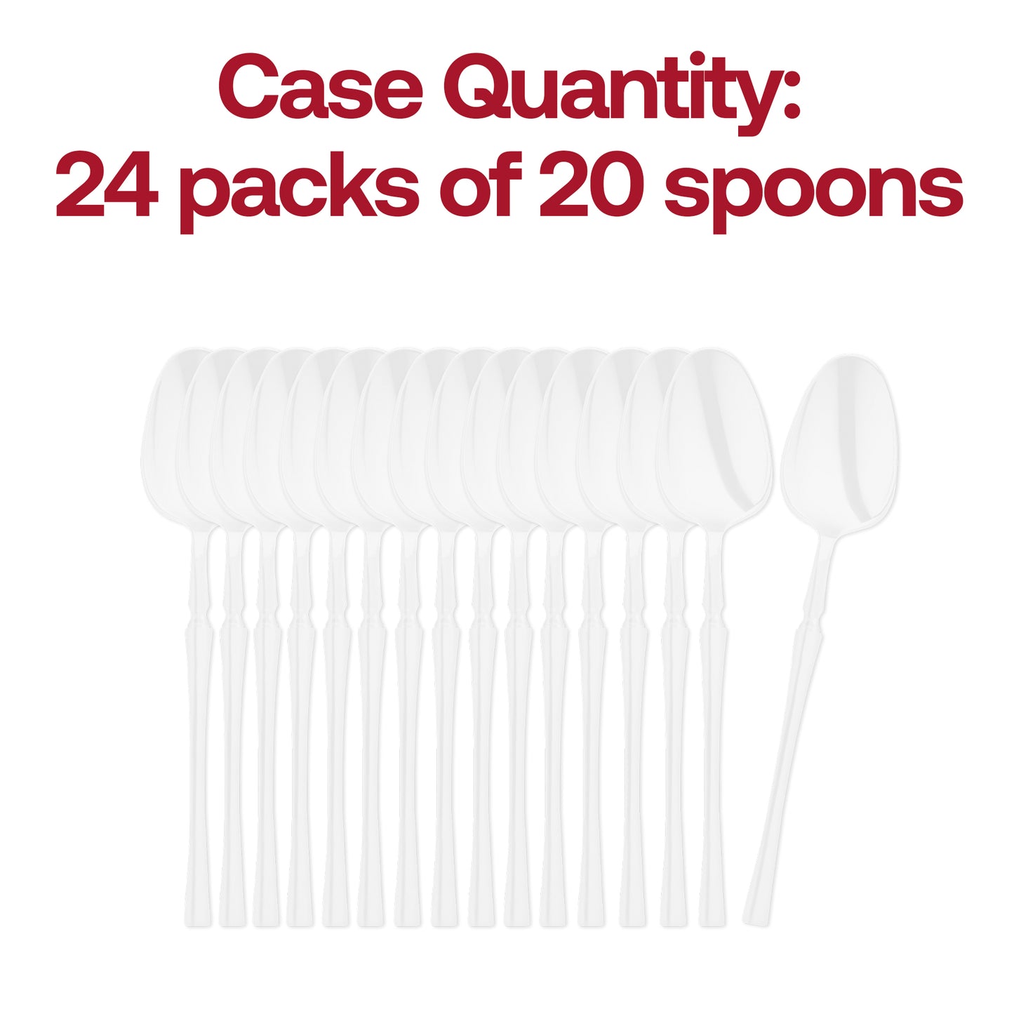 Solid White Moderno Disposable Plastic Dinner Spoons