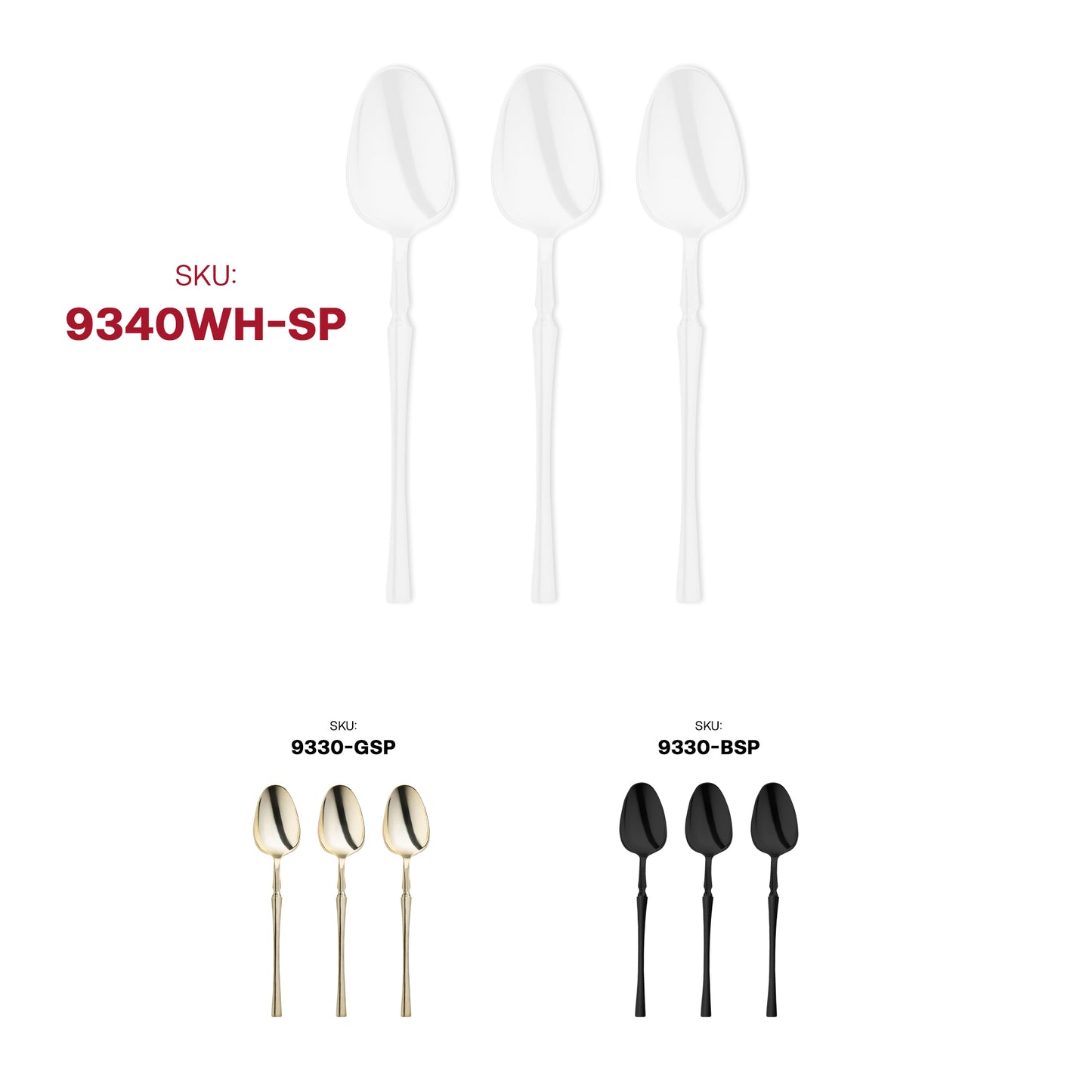 Solid White Moderno Disposable Plastic Dinner Spoons