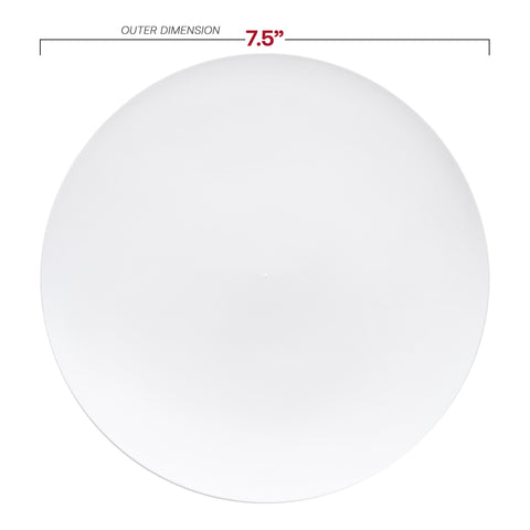 Solid White Organic Round Disposable Plastic Appetizer/Salad Plates (7.5