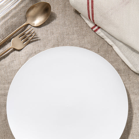 Solid White Organic Round Plastic Disposable Dinner Plates (10.25