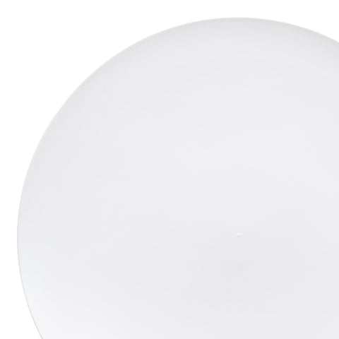 Solid White Organic Round Disposable Plastic Dinner Plates (10.25