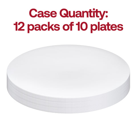 Solid White Organic Round Disposable Plastic Dinner Plates (10.25