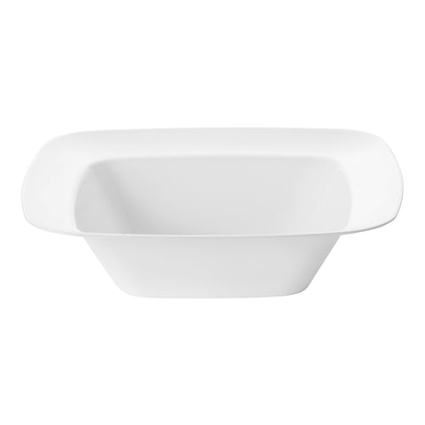 Solid White Rounded Square Disposable Plastic Soup Bowls (12 oz.) | The Kaya Collection