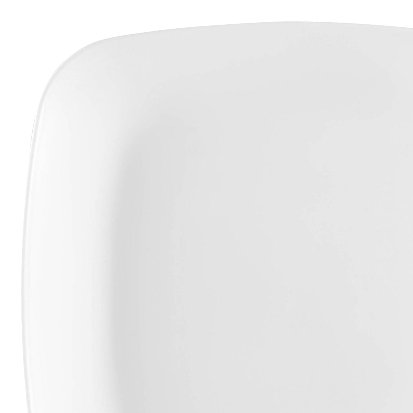 Solid White Flat Rounded Square Disposable Plastic Buffet Plates (8.5")