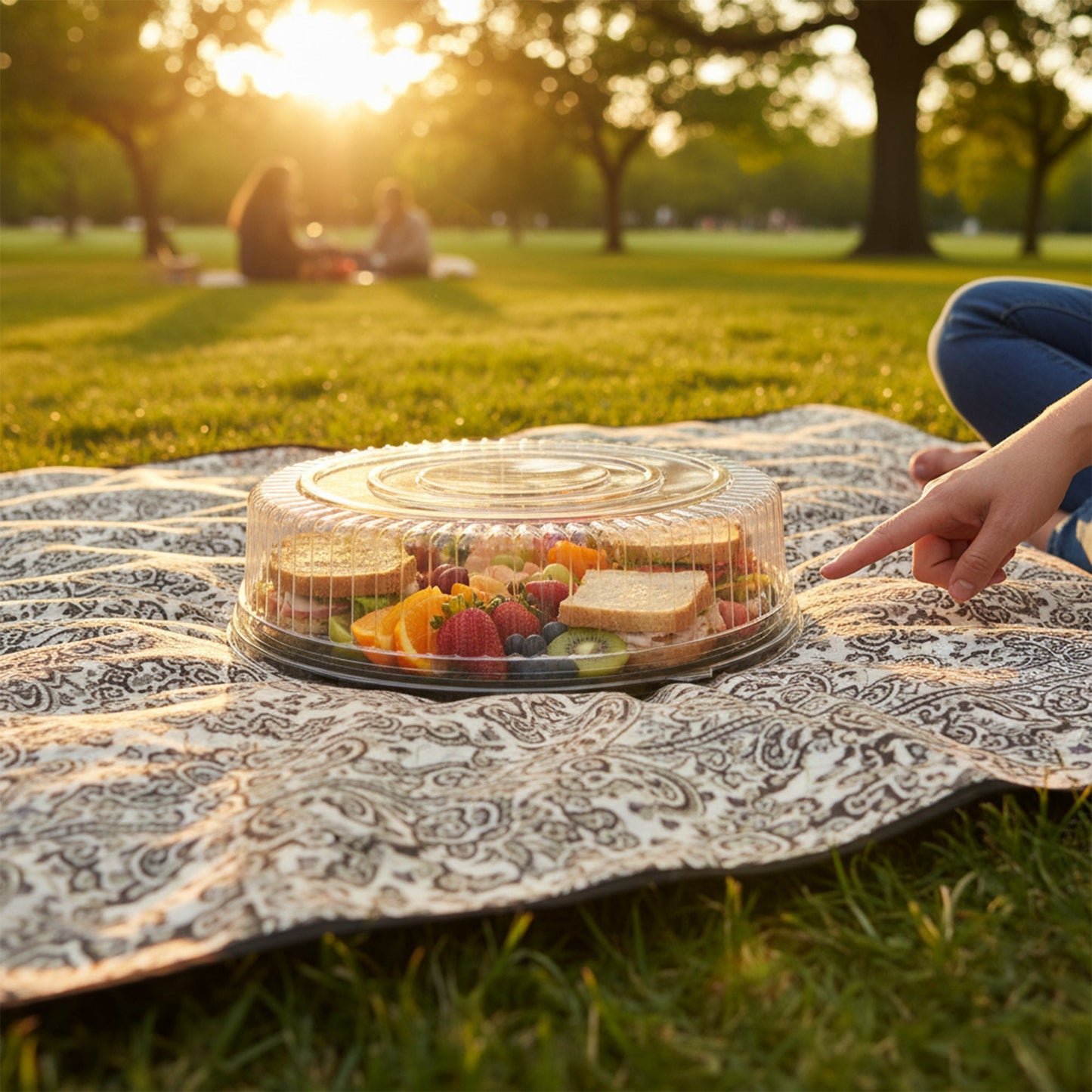 12" Clear Round Plastic Tray Lids