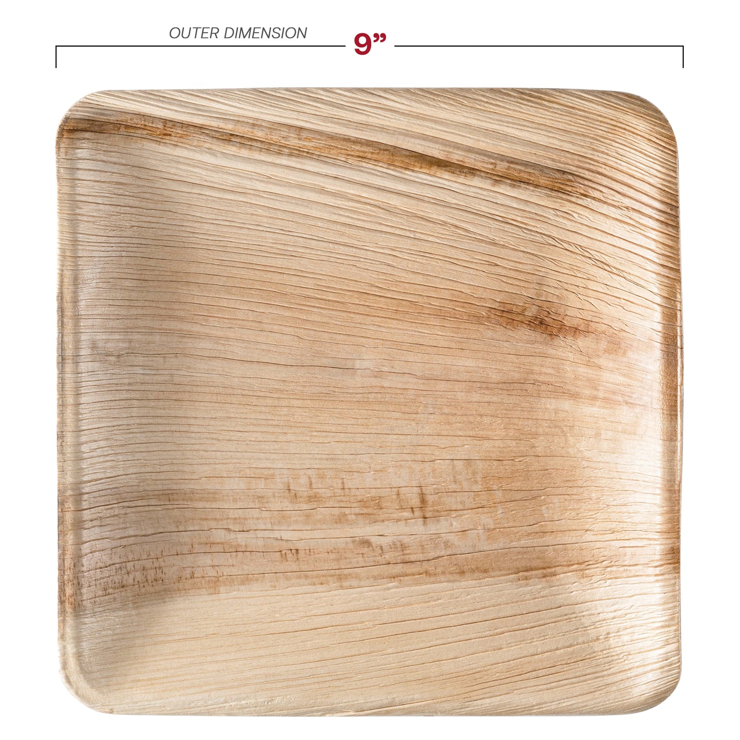 Square Palm Leaf Disposable Eco-Friendly Buffet Plates (9")