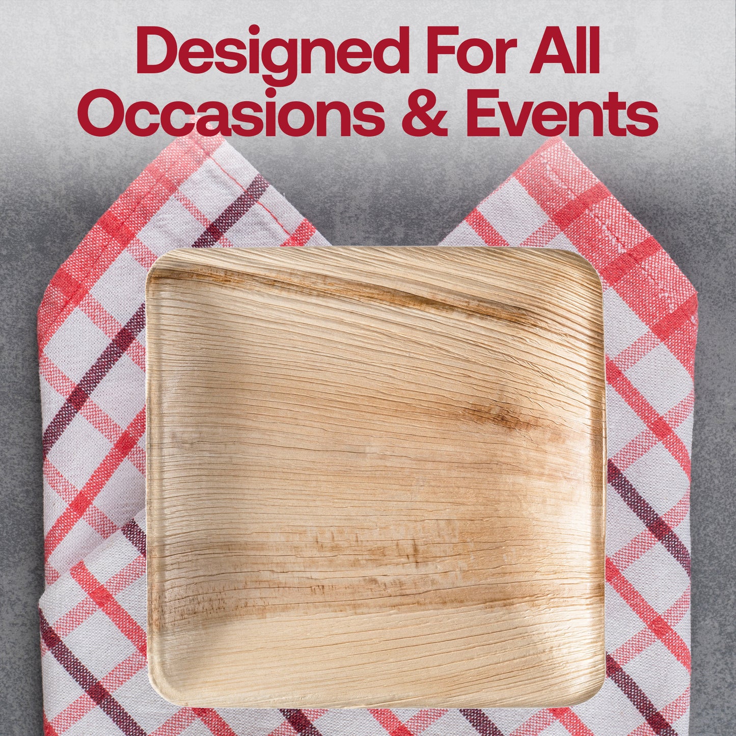 Square Palm Leaf Disposable Eco-Friendly Buffet Plates (9")