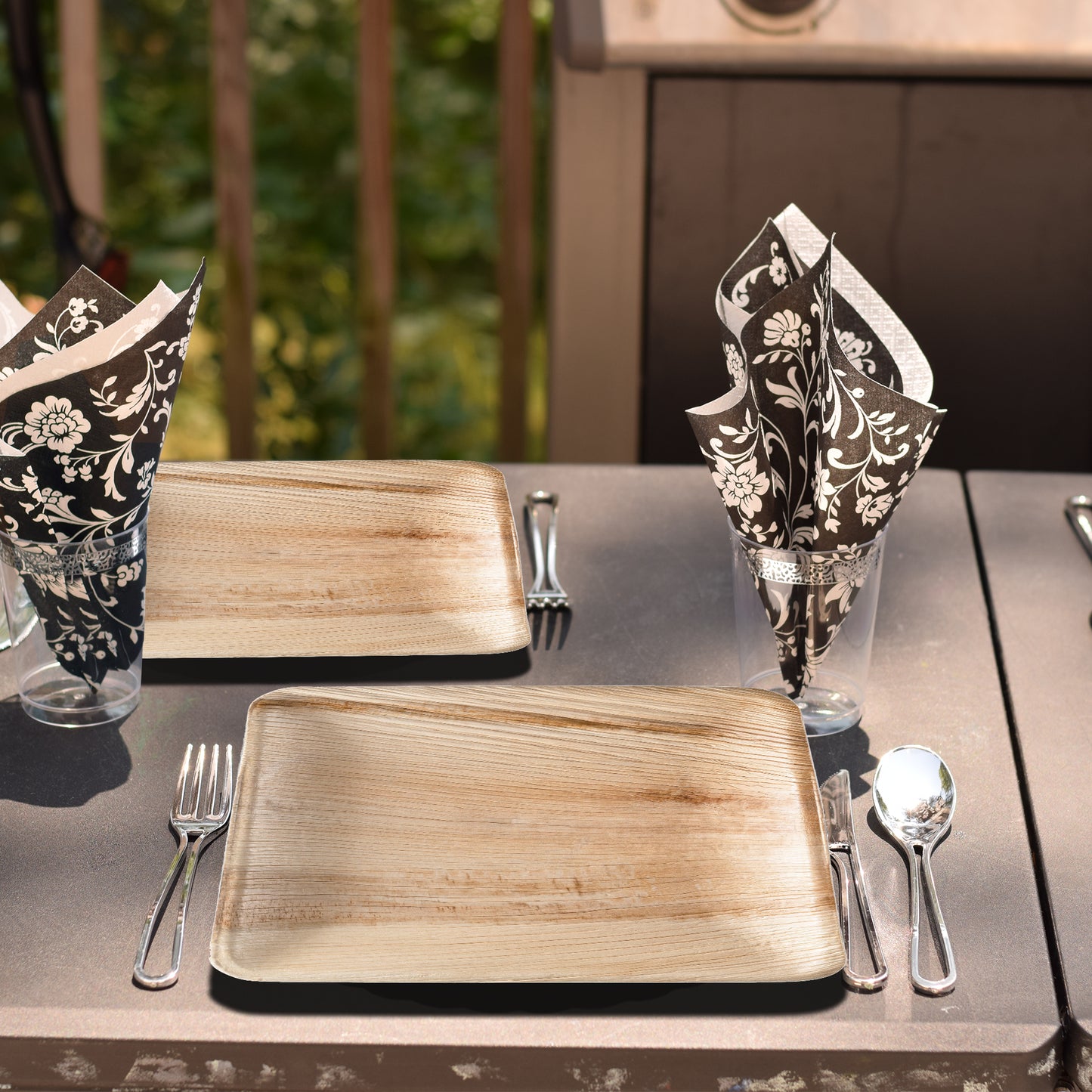 Square Palm Leaf Disposable Eco-Friendly Buffet Plates (9")