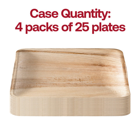 Square Palm Leaf Disposable Eco-Friendly Buffet Plates (9