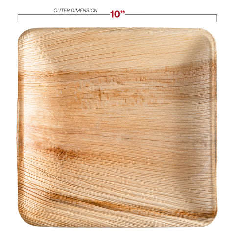Square Palm Leaf Disposable Eco-Friendly Dinner Plates (10